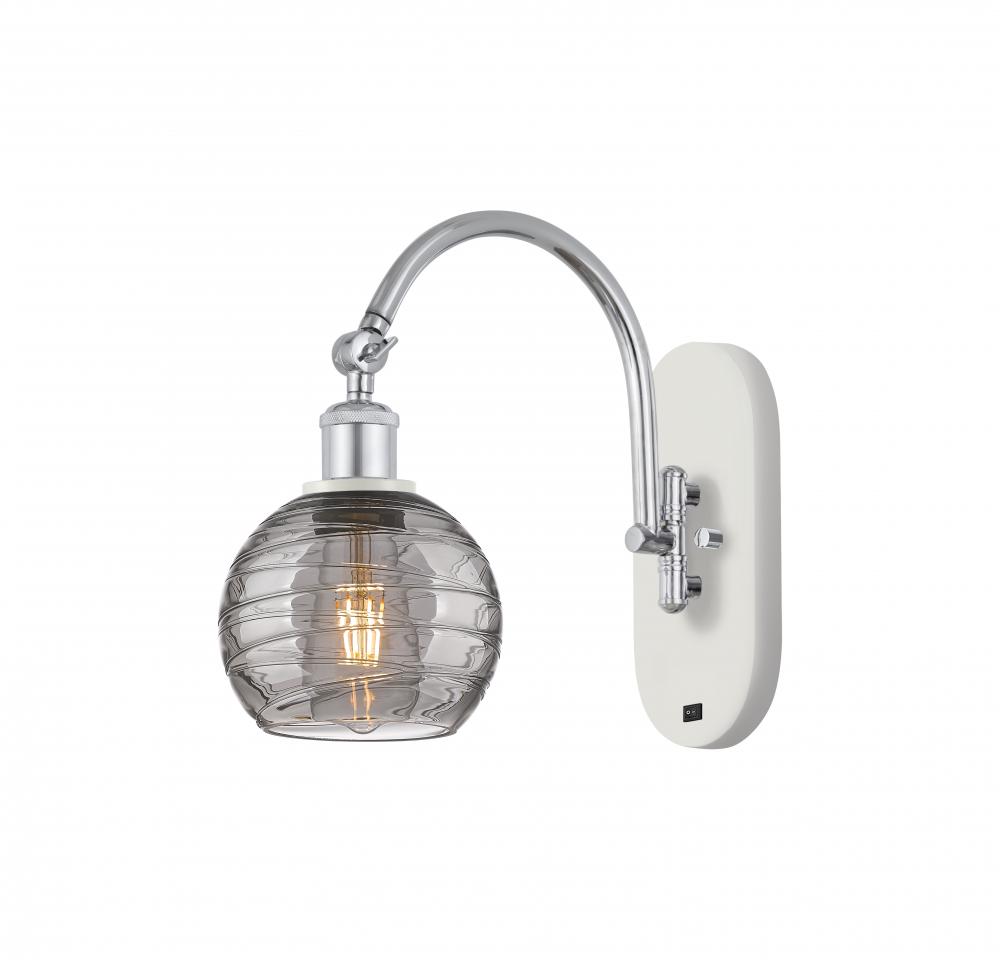 Athens Deco Swirl - 1 Light - 6 inch - White Polished Chrome - Sconce