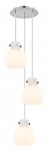 Innovations Lighting 113-410-1PS-PN-G410-8WH - Newton Sphere - 3 Light - 16 inch - Polished Nickel - Cord hung - Multi Pendant