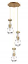  113-451-1P-BB-G451-5CL - Owego - 3 Light - 13 inch - Brushed Brass - Multi Pendant