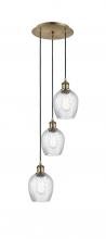  113B-3P-AB-G292 - Salina - 3 Light - 12 inch - Antique Brass - Cord Hung - Multi Pendant