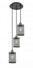  113B-3P-BAB-M18-BK - Nestbrook - 3 Light - 11 inch - Black Antique Brass - Cord hung - Multi Pendant