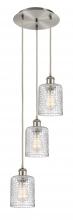  113B-3P-SN-G112C-5CL - Cobbleskill - 3 Light - 12 inch - Brushed Satin Nickel - Cord Hung - Multi Pendant