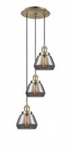  113F-3P-AB-G173 - Fulton - 3 Light - 14 inch - Antique Brass - Cord hung - Multi Pendant