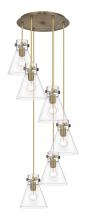  116-410-1PS-BB-G411-8CL - Newton Cone - 6 Light - 19 inch - Brushed Brass - Multi Pendant