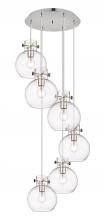  116-410-1PS-PN-G410-8CL - Newton Sphere - 6 Light - 19 inch - Polished Nickel - Cord hung - Multi Pendant