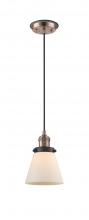  201CBP-ACBK-G61 - Cone - 1 Light - 6 inch - Antique Copper - Cord hung - Mini Pendant