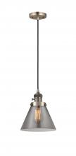  201CSW-AB-G43-LED - Cone - 1 Light - 8 inch - Antique Brass - Cord hung - Mini Pendant