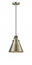  201CSW-AB-M13-AB-LED - Appalachian - 1 Light - 8 inch - Antique Brass - Cord hung - Mini Pendant