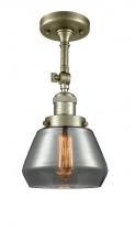  201F-AB-G173-LED - Fulton - 1 Light - 7 inch - Antique Brass - Semi-Flush Mount