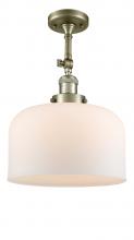  201F-AB-G71-L-LED - Bell - 1 Light - 12 inch - Antique Brass - Semi-Flush Mount