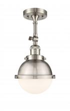 Innovations Lighting 201F-SN-HFS-61-SN-LED - Hampden - 1 Light - 7 inch - Brushed Satin Nickel - Adjustable Semi-Flush Mount