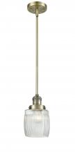  201S-AB-G302-LED - Colton - 1 Light - 6 inch - Antique Brass - Stem Hung - Mini Pendant