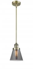  201S-AB-G63-LED - Cone - 1 Light - 6 inch - Antique Brass - Stem Hung - Mini Pendant