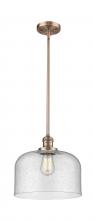  201S-AC-G74-L - Bell - 1 Light - 12 inch - Antique Copper - Stem Hung - Mini Pendant