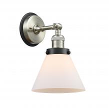  203SN-BPBK-HRBK-G41 - Cone - 1 Light - 8 inch - Brushed Satin Nickel - Sconce