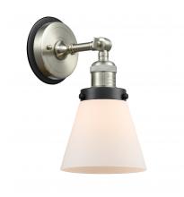  203SN-BPBK-HRBK-G61 - Cone - 1 Light - 6 inch - Brushed Satin Nickel - Sconce