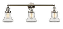  205-PN-G192 - Bellmont - 3 Light - 30 inch - Polished Nickel - Bath Vanity Light