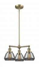  207-AB-G173-LED - Fulton - 3 Light - 22 inch - Antique Brass - Stem Hung - Chandelier