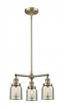  207-AB-G58-LED - Bell - 3 Light - 19 inch - Antique Brass - Stem Hung - Chandelier