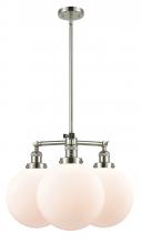  207-PN-G201-10-LED - Beacon - 3 Light - 24 inch - Polished Nickel - Stem Hung - Chandelier