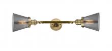  208L-BB-G63-LED - Cone - 2 Light - 6 inch - Brushed Brass - Bath Vanity Light