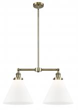  209-AB-G41-L-LED - Cone - 2 Light - 21 inch - Antique Brass - Stem Hung - Island Light