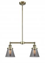  209-AB-G63-LED - Cone - 2 Light - 21 inch - Antique Brass - Stem Hung - Island Light