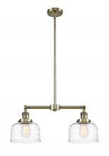  209-AB-G713-LED - Bell - 2 Light - 21 inch - Antique Brass - Stem Hung - Island Light