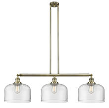  213-AB-G72-L - Bell - 3 Light - 42 inch - Antique Brass - Stem Hung - Island Light