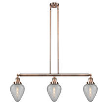  213-AC-G165-LED - Geneseo - 3 Light - 38 inch - Antique Copper - Stem Hung - Island Light