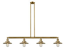  214-BB-M4 - Railroad - 4 Light - 53 inch - Brushed Brass - Stem Hung - Island Light