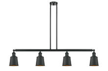 Innovations Lighting 214-BK-M9-BK - Addison - 4 Light - 50 inch - Matte Black - Stem Hung - Island Light