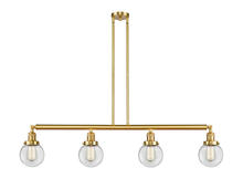  214-SG-G202-6 - Beacon - 4 Light - 51 inch - Satin Gold - Stem Hung - Island Light