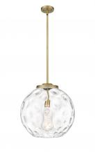  221-1S-BB-G1215-16 - Athens Water Glass - 1 Light - 16 inch - Brushed Brass - Cord hung - Pendant