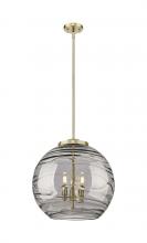  221-3S-AB-G1213-18SM - Athens Deco Swirl - 3 Light - 18 inch - Antique Brass - Cord hung - Pendant