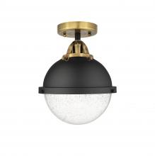  288-1C-BAB-HFS-84-BK-LED - Hampden - 1 Light - 9 inch - Black Antique Brass - Semi-Flush Mount