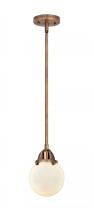  288-1S-AC-G201-6 - Beacon - 1 Light - 6 inch - Antique Copper - Cord hung - Mini Pendant