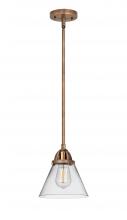  288-1S-AC-G42 - Cone - 1 Light - 8 inch - Antique Copper - Cord hung - Mini Pendant