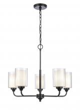 Innovations Lighting 342-5CR-BK-CLW-LED - Fairbank - 5 Light - 25 inch - Matte Black - Chain Hung - Chandelier