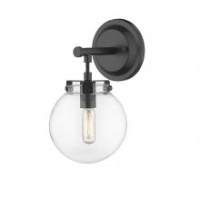  351-1W-BK-CL-LED - Span - 1 Light - 6 inch - Matte Black - Cord hung - Bath Vanity Light