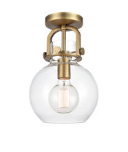 Innovations Lighting 410-1F-BB-8CL-LED - Newton Sphere - 1 Light - 8 inch - Brushed Brass - Flush Mount