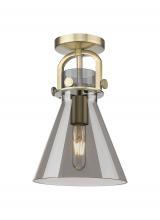 Innovations Lighting 410-1F-BB-G411-8SM - Newton Cone - 1 Light - 8 inch - Brushed Brass - Flush Mount