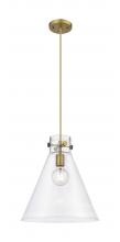  410-1PL-BB-G411-14CL - Newton Cone - 1 Light - 14 inch - Brushed Brass - Cord hung - Pendant