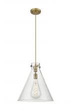  410-1PL-BB-G411-16CL - Newton Cone - 1 Light - 16 inch - Brushed Brass - Cord hung - Pendant