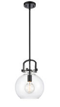 Innovations Lighting 410-1S-BK-10CL - Newton Sphere - 1 Light - 10 inch - Matte Black - Stem Hung - Mini Pendant