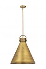  410-1SL-BB-M411-18BB - Newton Cone - 1 Light - 18 inch - Brushed Brass - Pendant