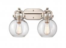 Innovations Lighting 410-2W-SN-7CL - Newton Sphere - 2 Light - 17 inch - Brushed Satin Nickel - Bath Vanity Light