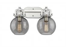 Innovations Lighting 410-2W-SN-G410-7SM - Newton Sphere - 2 Light - 17 inch - Brushed Satin Nickel - Bath Vanity Light