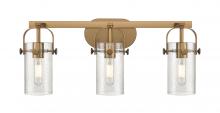  423-3W-BB-G423-7SDY - Pilaster - 3 Light - 24 inch - Brushed Brass - Bath Vanity Light