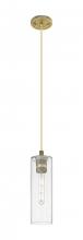  434-1P-BB-G434-12CL - Crown Point - 1 Light - 5 inch - Brushed Brass - Pendant